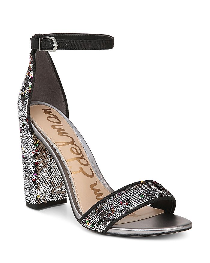 Sam Edelman Women s Yaro Sequined Block Heel Sandals Bloomingdale s