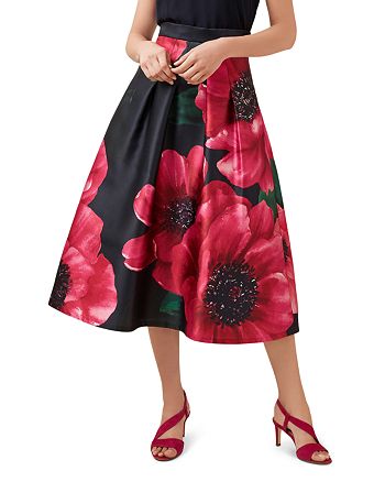 HOBBS LONDON Hermione Floral Print Midi Skirt | Bloomingdale's