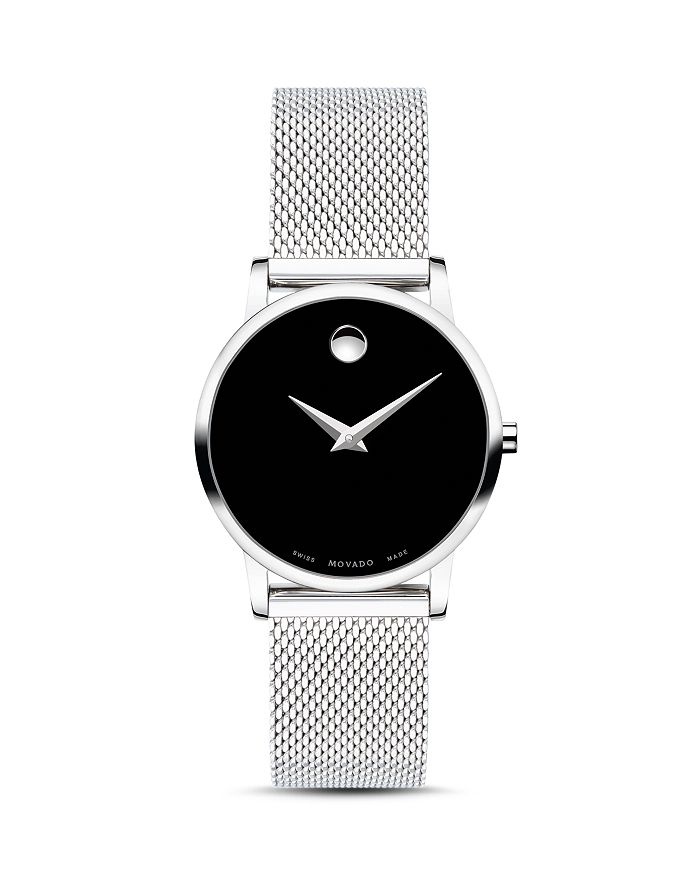 Shop Movado Museum Watch, 28mm In Black/silver