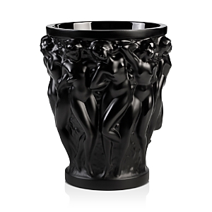 Shop Lalique Small Bacchantes Vase In Black