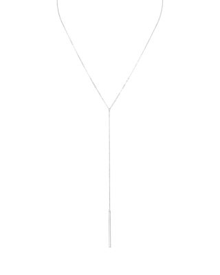 Bar Pendant Lariat Necklace, 21" 