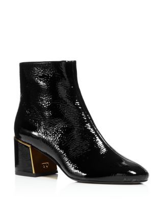 Juliana Tumbled Patent Leather Booties 