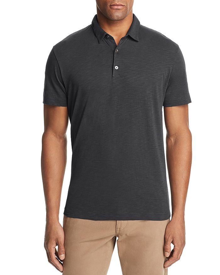 Theory Double Layered Johnny Collar Polo Shirt In Black