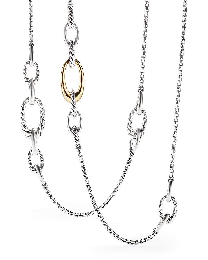 DAVID YURMAN PURE FORM CHAIN STATION NECKLACE WITH 18K GOLD,N13787 S836