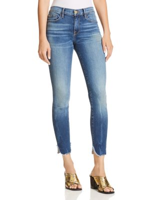 FRAME Le Skinny high quality De Jeanne Crop distressed light wash jeans