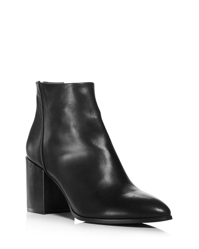 Aqua Women's Dante Pointed Toe Leather Booties - 100% Exclusive In Black