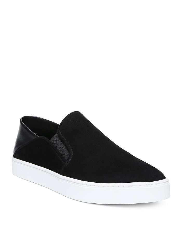 Vince Women's Garvey Round Toe Slip-On Suede & Leather Sneakers ...