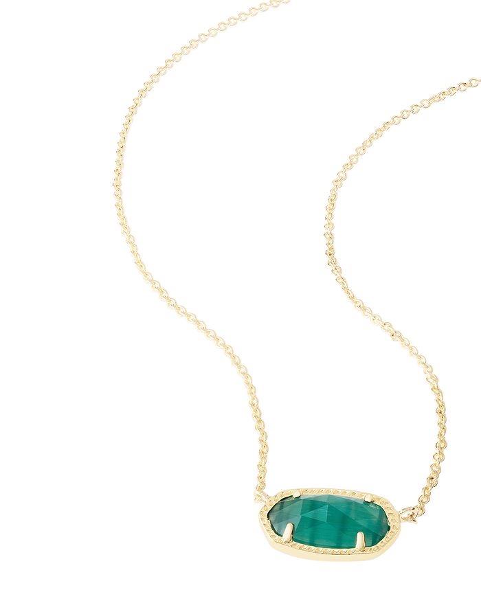 Shop Kendra Scott Elisa Birthstone Necklace, 15 In May/emerald Cats Eye