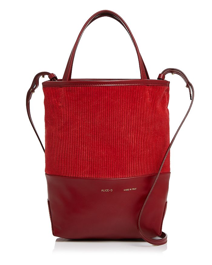 Alice.d Small Velvet & Leather Tote - 100% Exclusive In Bordeaux Red/gold