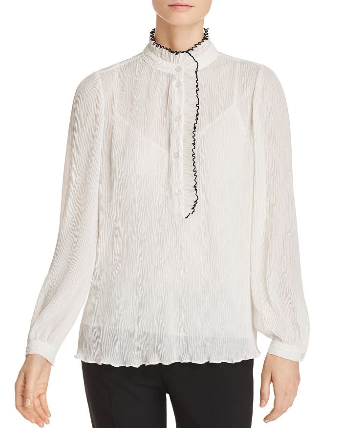 Tory Burch Deneuve Ruffle-Trim Shirt | Bloomingdale's