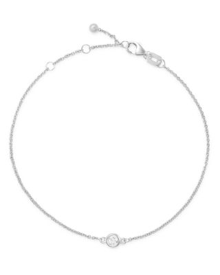 Diamond Bezel Set Bracelet in 14K White Gold, 0.10 tcw 