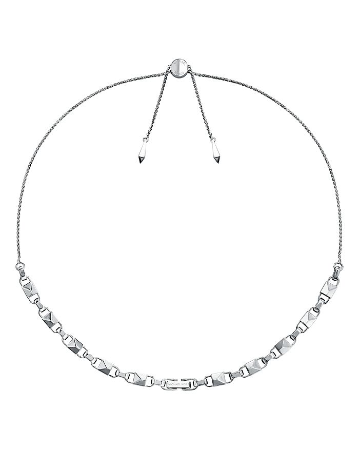 Michael Kors Mercer Link Sterling Silver Slider Necklace In 14k Gold-plated Sterling Silver, 14k Rose Gold-plated