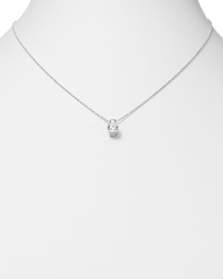 Diamond Solitaire Pendant Necklace in 18K White Gold, 1.0 tcw&nbsp;- Exclusive