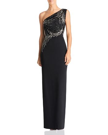 Adrianna Papell Embellished One-Shoulder Gown | Bloomingdale's