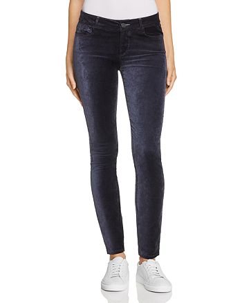 PAIGE Verdugo Ultra Skinny Velour Jeans in Midnight Slate Velvet |  Bloomingdale's
