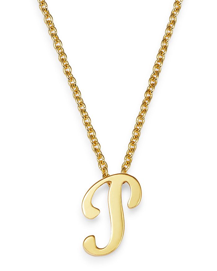 Roberto Coin 18k Yellow Gold Cursive Initial Necklace, 16 In P/gold