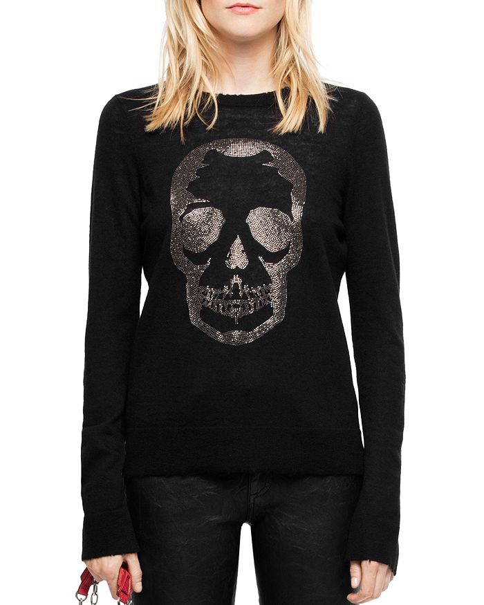 Zadig & Voltaire Miss Bis Embellished Cashmere Sweater In Noir | ModeSens