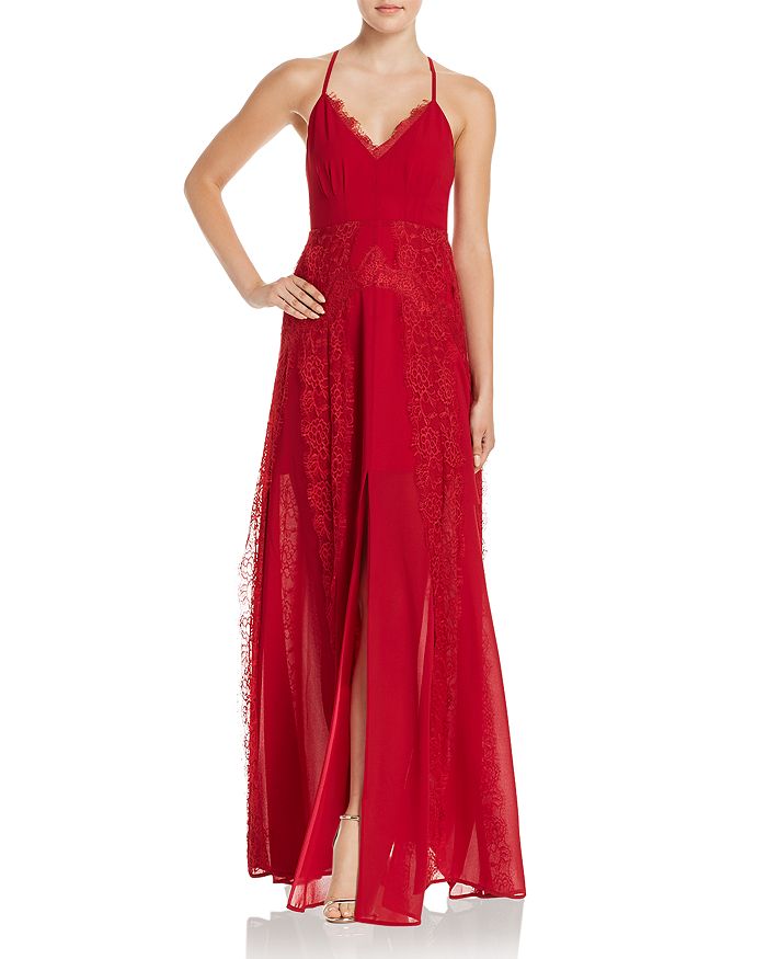 Aijek Chiffon Strappy Open Back Maxi Dress 100 Exclusive