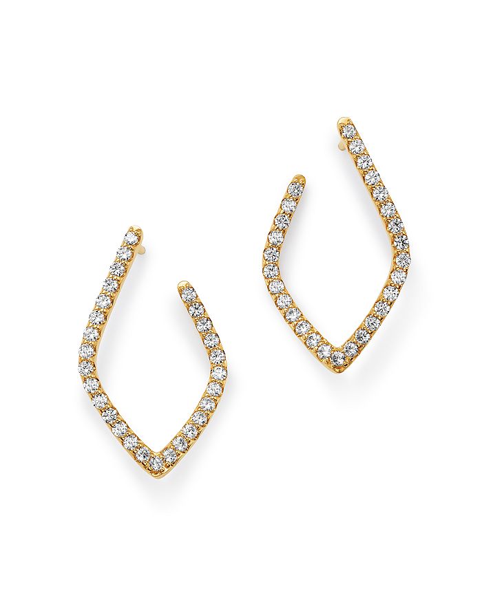 Bloomingdale's Diamond Front-to-back Rhombus Earrings In 14k Yellow Gold, 1.0 Ct. T.w. - 100% Exclusive In White/gold