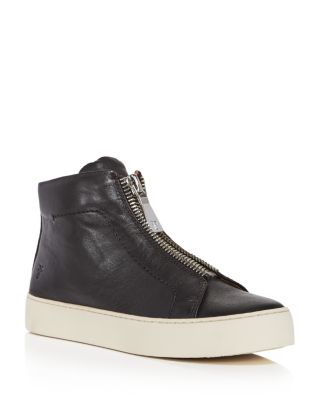Lena Zip Up Leather High Top Sneakers 