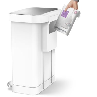 45 Liter Rectangular Liner Rim Kitchen Trash Can with Liner Pocket