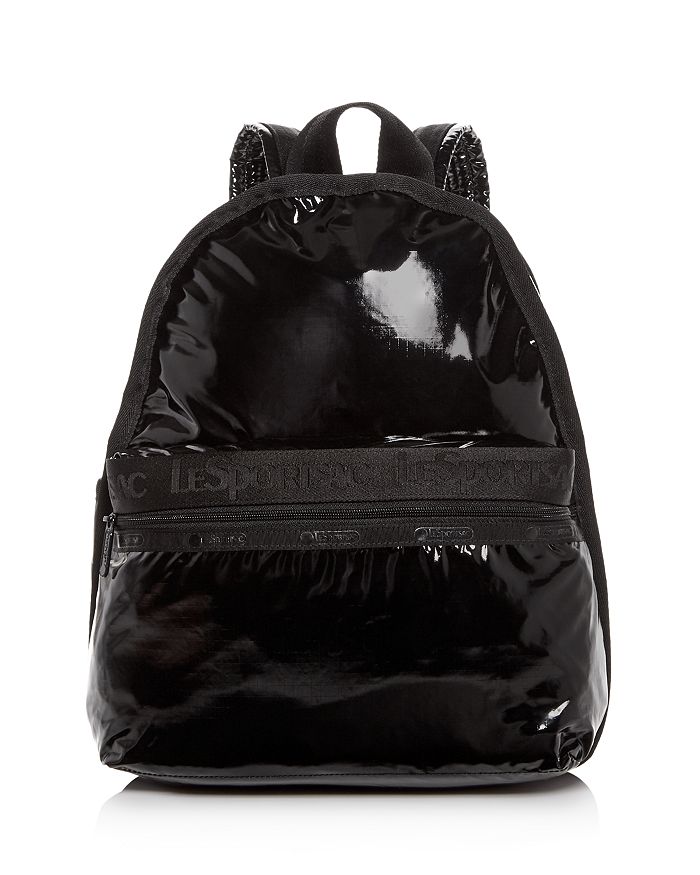 black patent rucksack