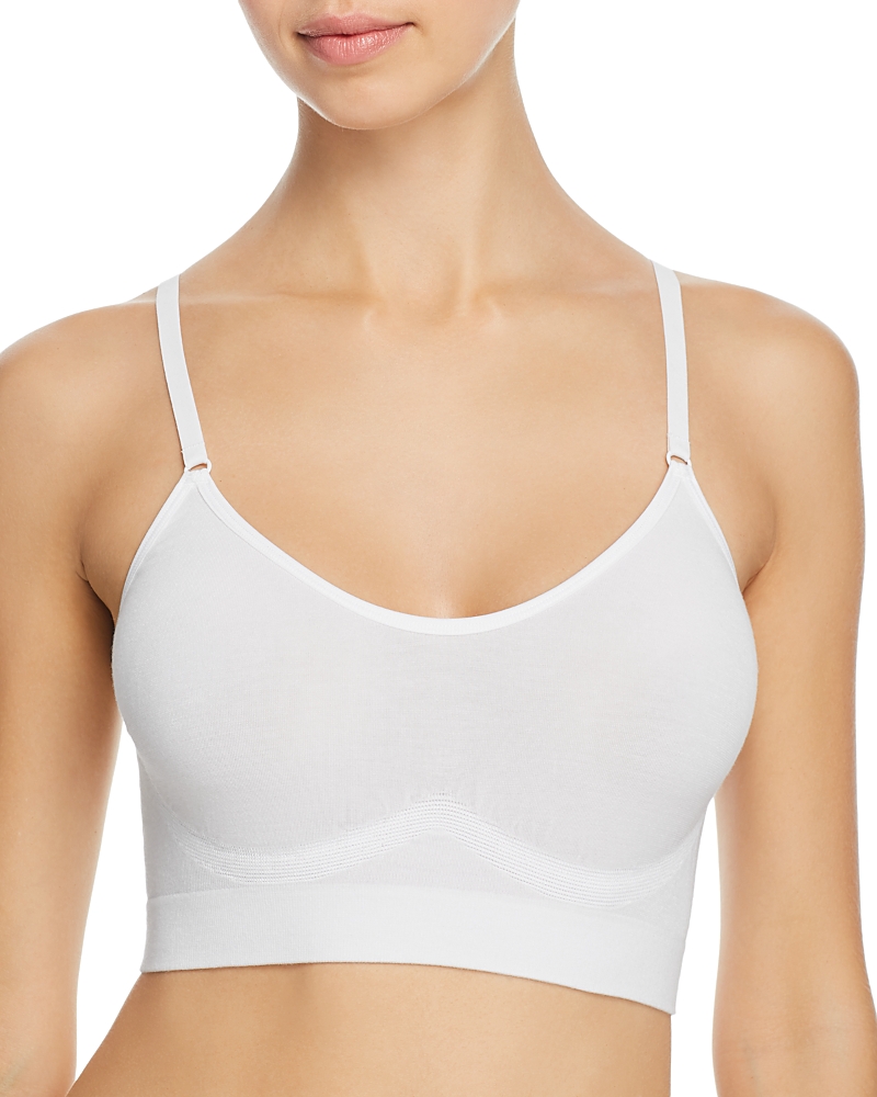 Yummie Seamlessly Shaped Convertible Scoop Neck Wireless Unlined Bralette In White