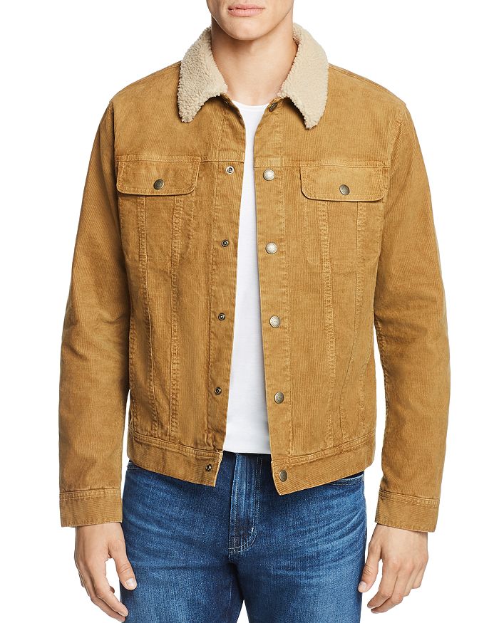 AG Faux Shearling Trimmed Corduroy Jacket | Bloomingdale's