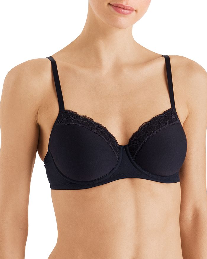 Hanro Women's Lingerie Cotton Lace spacer bra without underwire