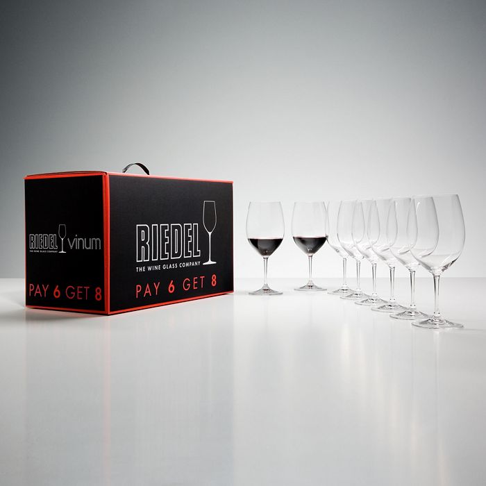 Riedel - Vinum Cabernet Glasses, Buy 6 Get 8