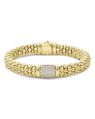 18K Yellow Gold Caviar Gold Pav&eacute; Diamond Bracelet