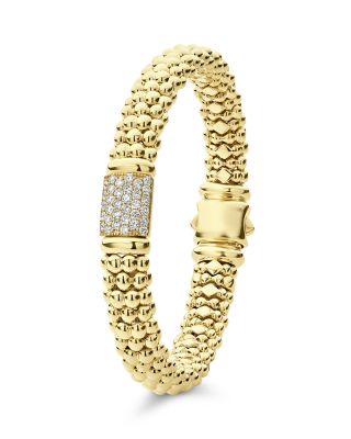 18K Yellow Gold Caviar Gold Pav&eacute; Diamond Bracelet