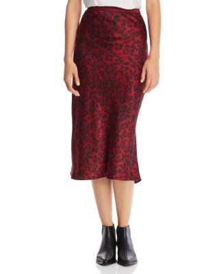 anine bing red leopard skirt