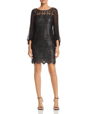 Elie Tahari Merida Metallic Embroidered Dress | Bloomingdale's