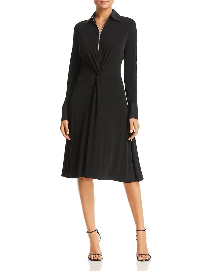 Donna Karan Twist Front Collared Dress Bloomingdale s