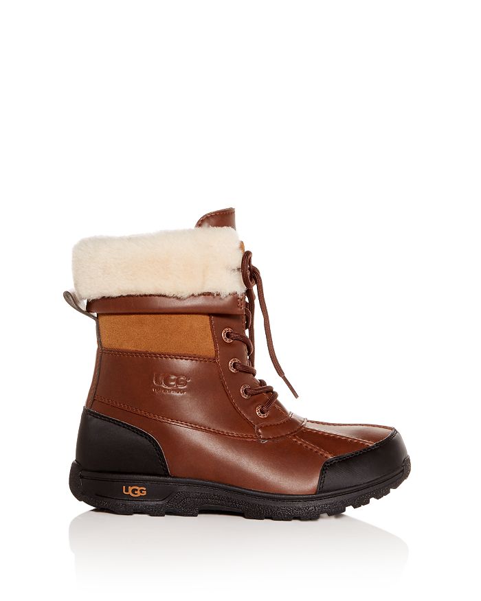 Shop Ugg Unisex Butte Ii Waterproof Leather Cold-weather Boots - Little Kid, Big Kid In Worchester