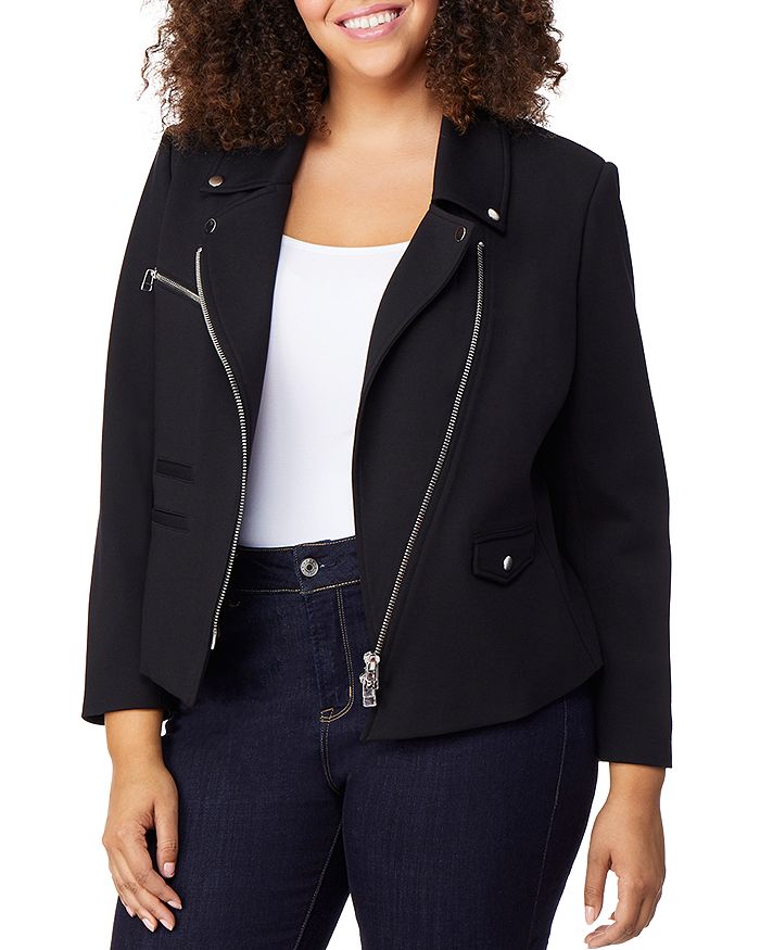 Rebel Wilson x Angels Plus Asymmetric Zip Moto Jacket Bloomingdale s