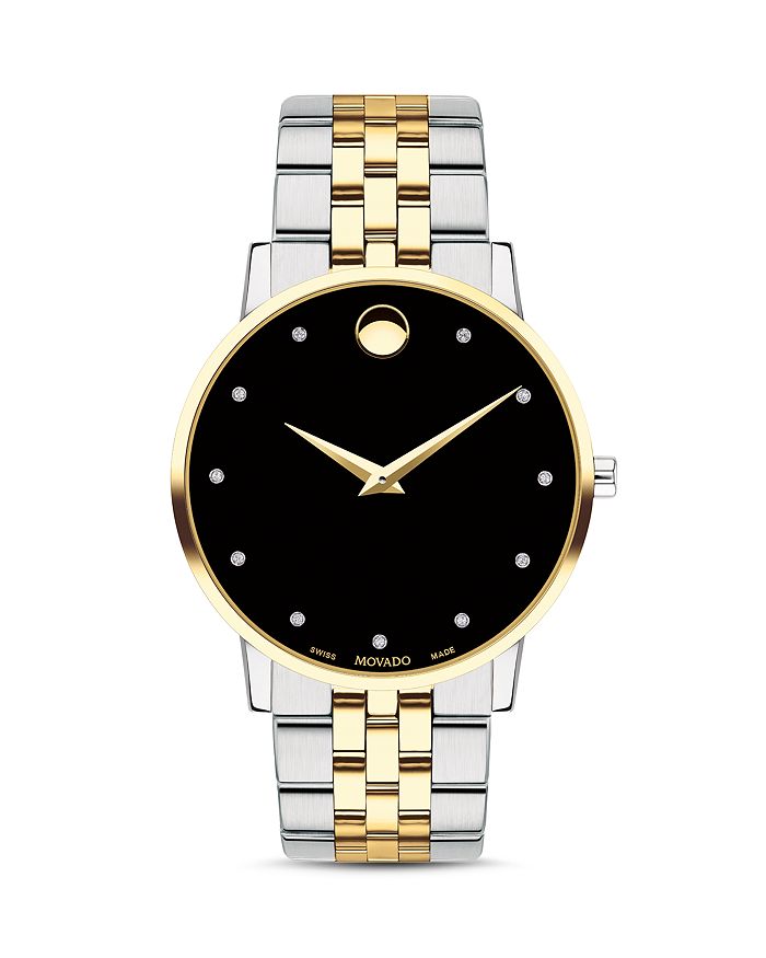 MOVADO MUSEUM CLASSIC TWO-TONE DIAMOND-INDEX WATCH, 40MM,0607202