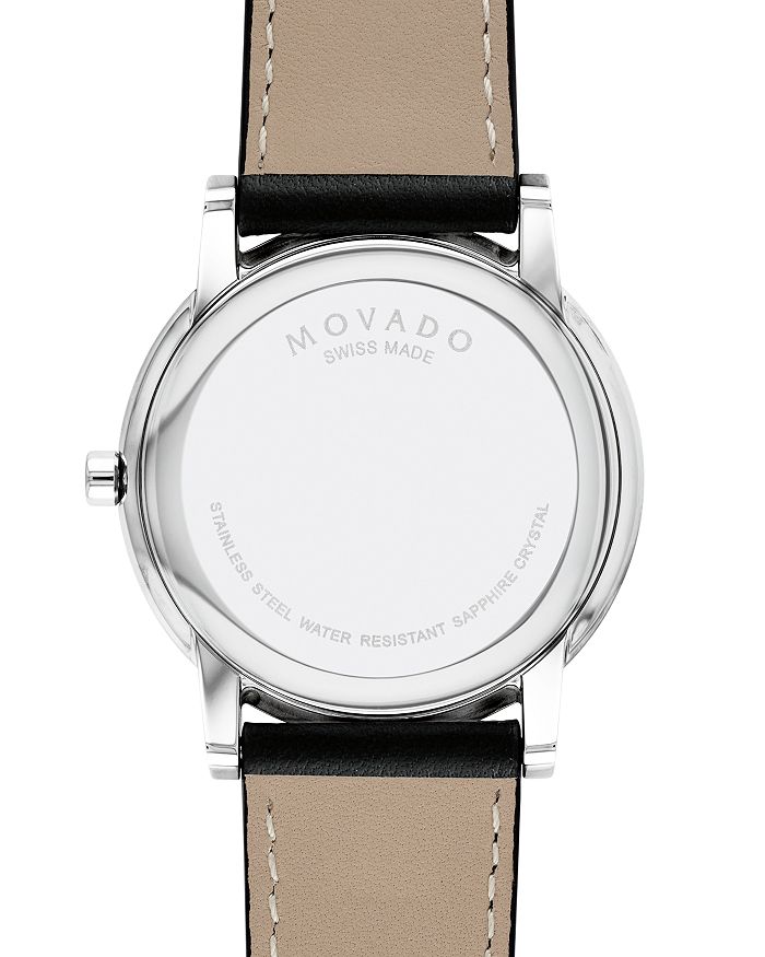 Shop Movado Museum Classic Black Leather Strap Watch, 40mm