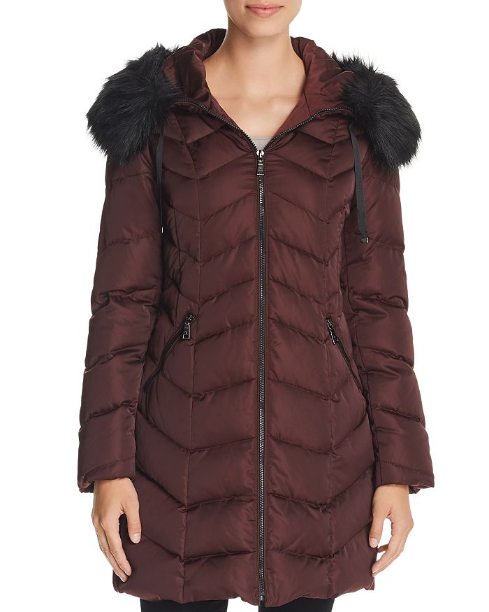 T Tahari Gwen Faux Fur Trim Quilted Puffer Coat Bloomingdale S