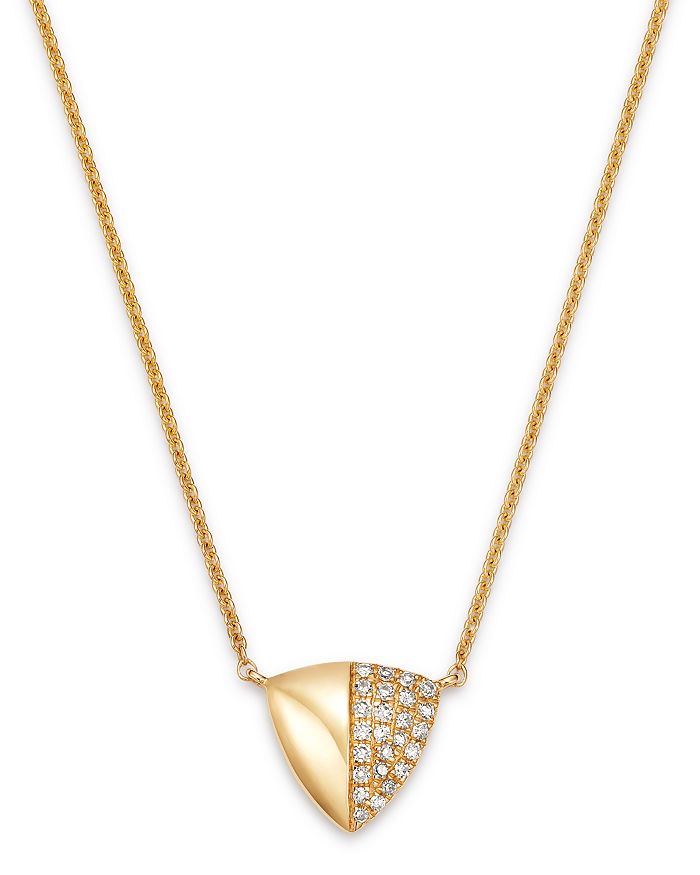 Kc Designs 14k Yellow Gold Diamond Shield Pendant Necklace, 18 In White/gold