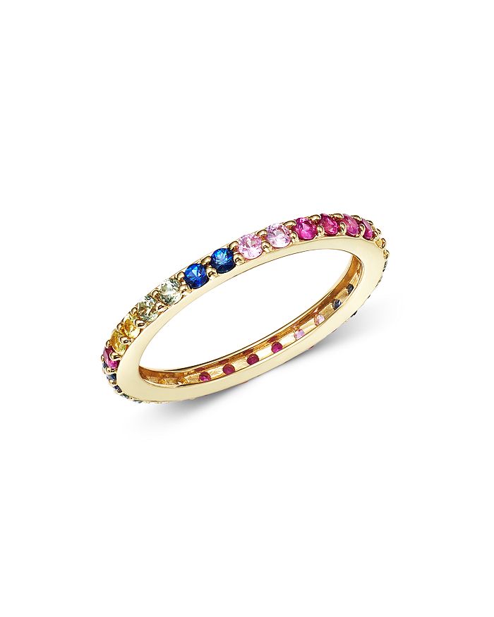 Bloomingdale's Rainbow Sapphire Band in 14K Yellow Gold - 100% ...