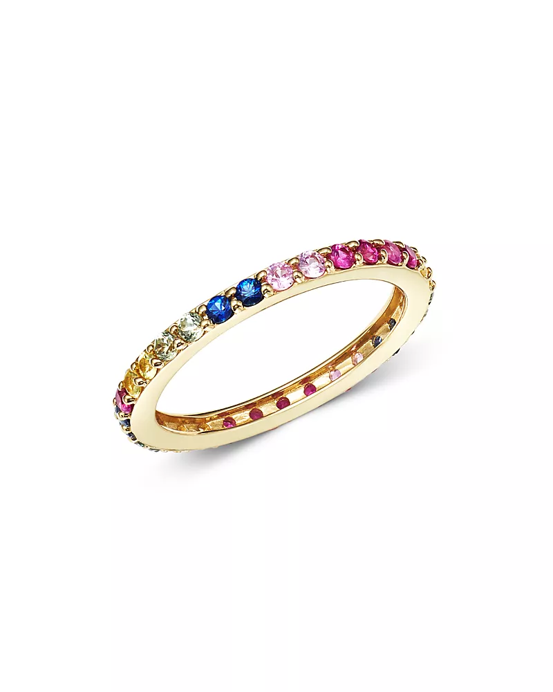 Bloomingdale's Fine Collection Rainbow Sapphire Band in 14K Yellow Gold