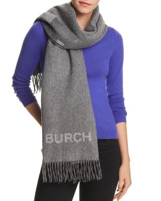 tory burch wool logo scarf