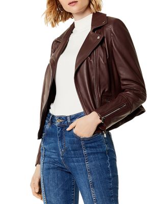 karen millen black leather biker jacket