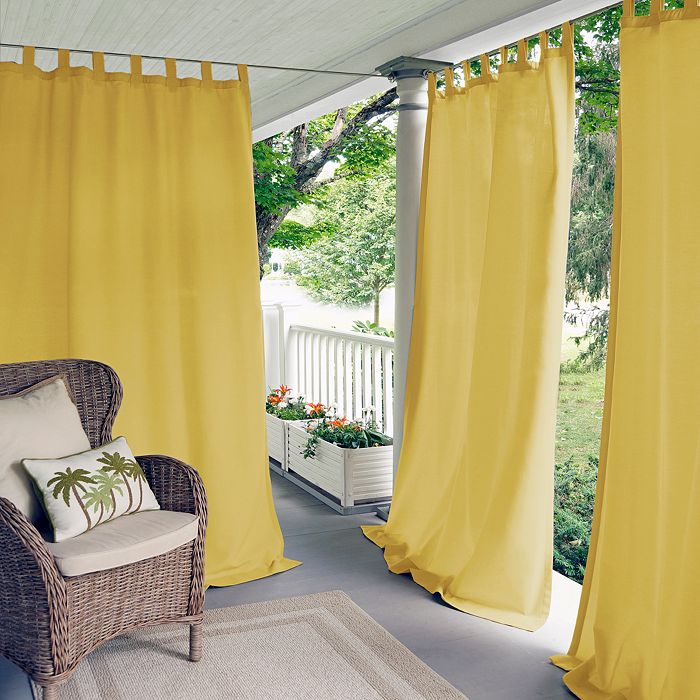 Elrene Home Fashions Matine Indoor/outdoor Window Panel, 52 X 95 In Yellow