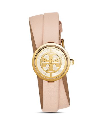 Tory Burch The Reva Pink Wrap Strap Watch, 28mm | Bloomingdale's