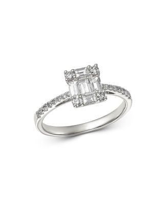 Bloomingdale's - Diamond Baguette Mosaic Engagement Ring in 14K White Gold, 0.75 ct. t.w. - 100% Exclusive