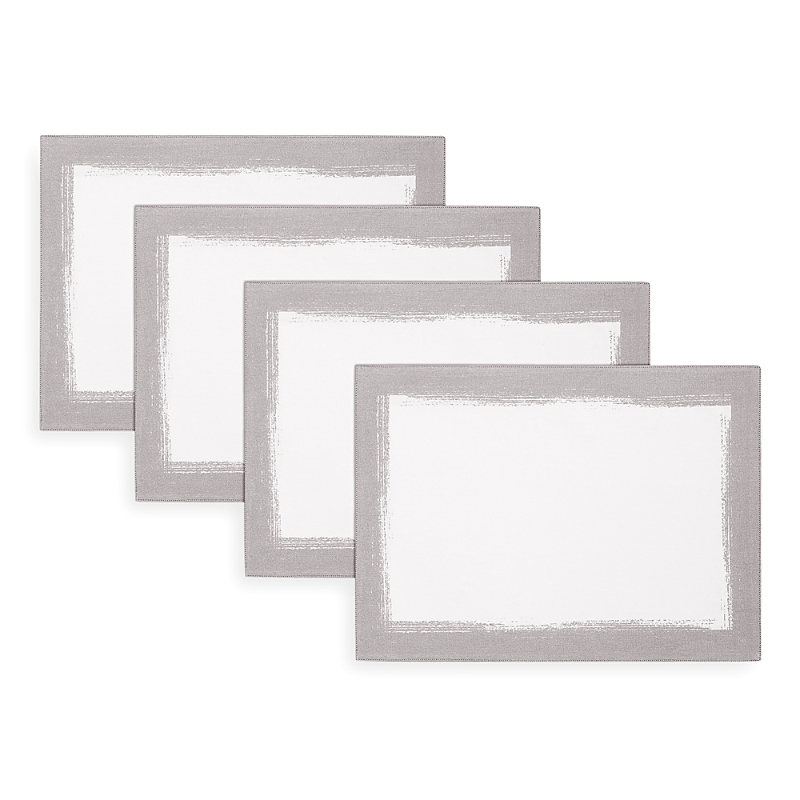 Villeroy & Boch Metallic Brushstroke Placemats, Set Of 4 In White