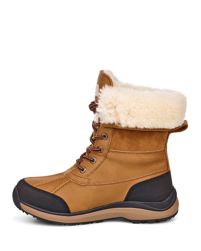 Shop Ugg Women's Adirondack Round Toe Leather & Suede Waterproof Booties In Chesnut